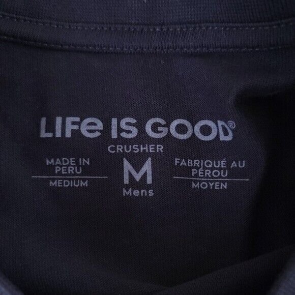 Life is Good NWT Mens Black Crusher Tee T-Shirt Size M Home Cozy Heart - Picture 8 of 10